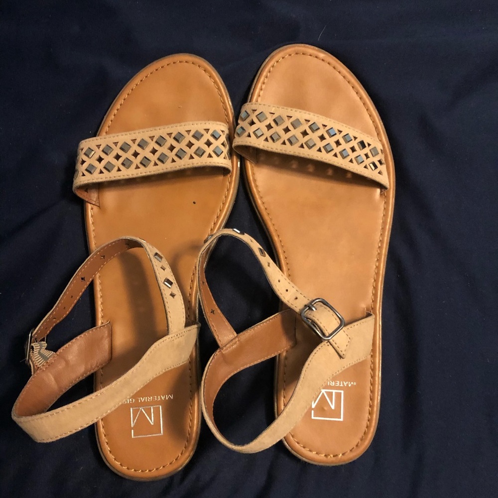 Material Girl Brown BackStrap Sandals